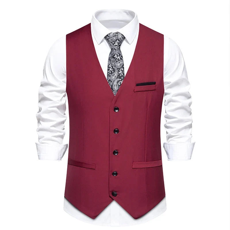 Herren elegante Anzugweste mit feiner Struktur und hochwertigem Material