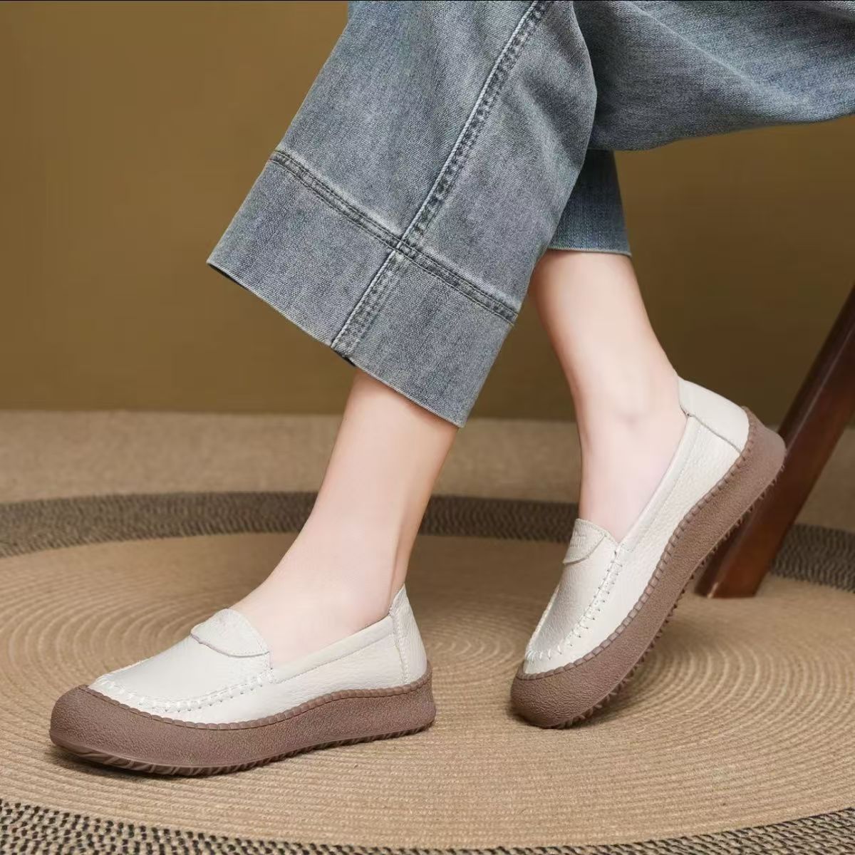 Schuhe mit weicher Sohle aus 100 % echtem Rindsleder