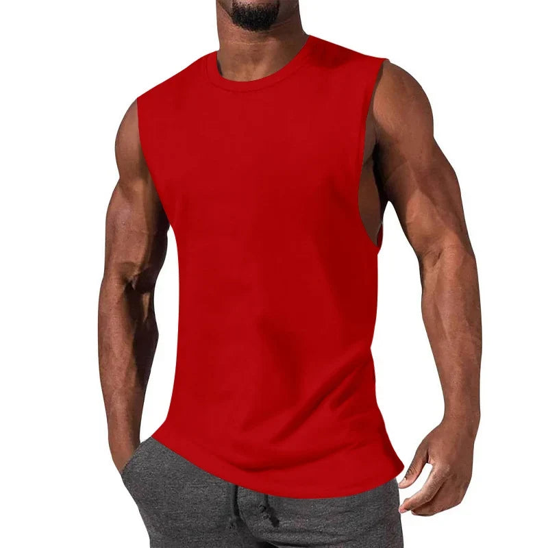 Herren nan athletisches Tanktop mit extra tiefem Armanschnitt und elastischem Baumwollmix