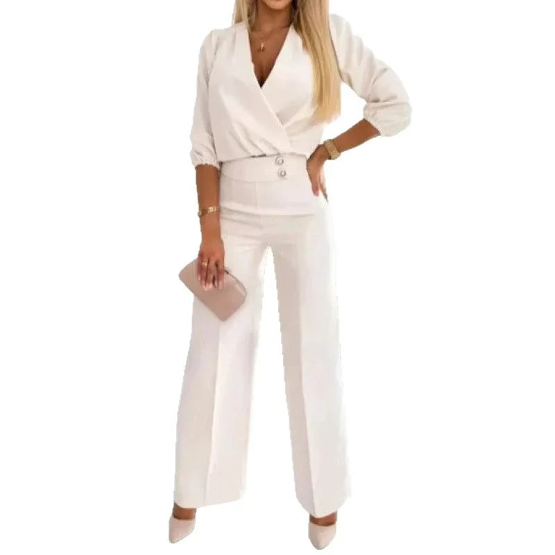 Damen elegantes Jumpsuit mit weiten Beinen