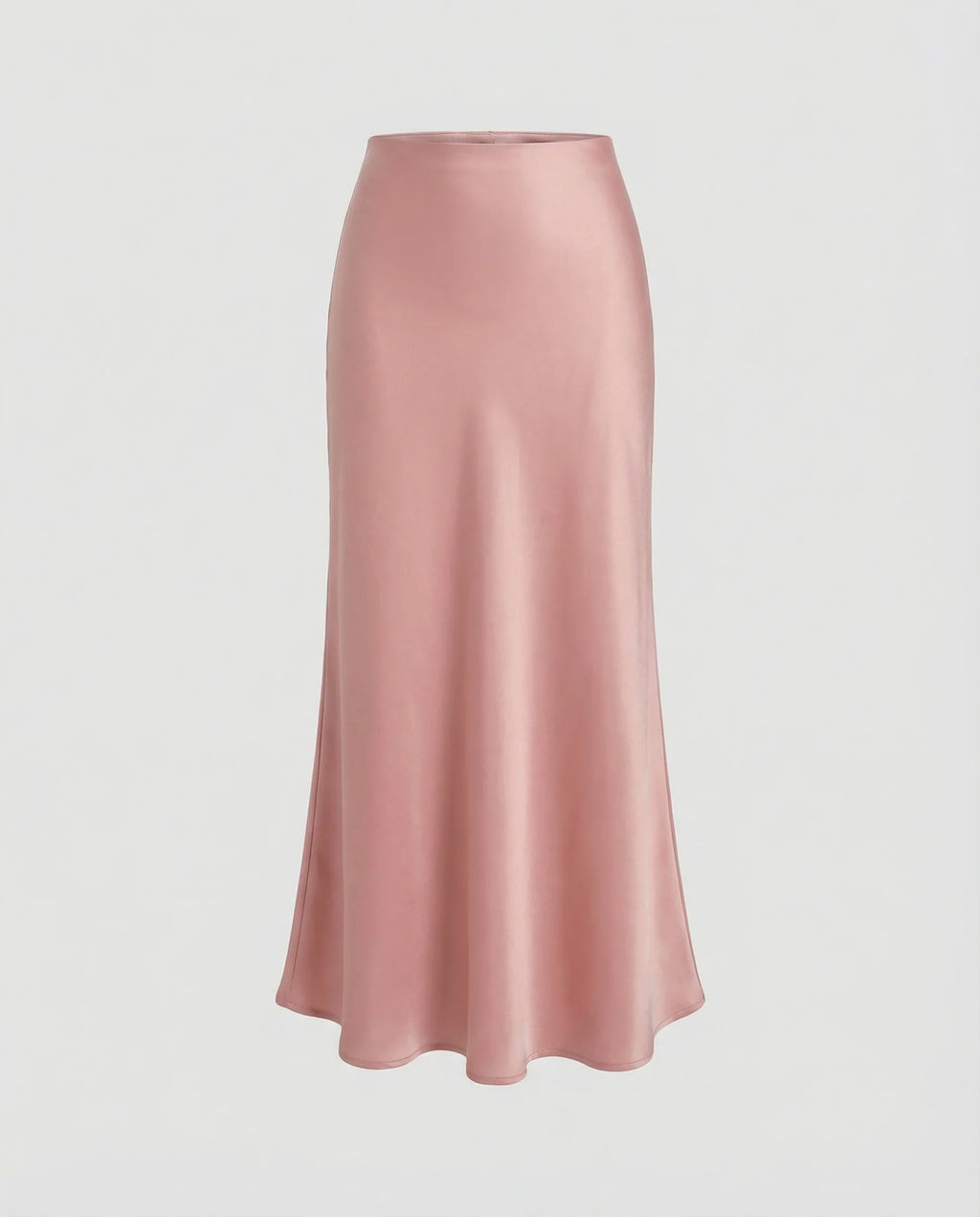 Damen Satin-Midirock mit fließendem Schnitt und hohem Bund