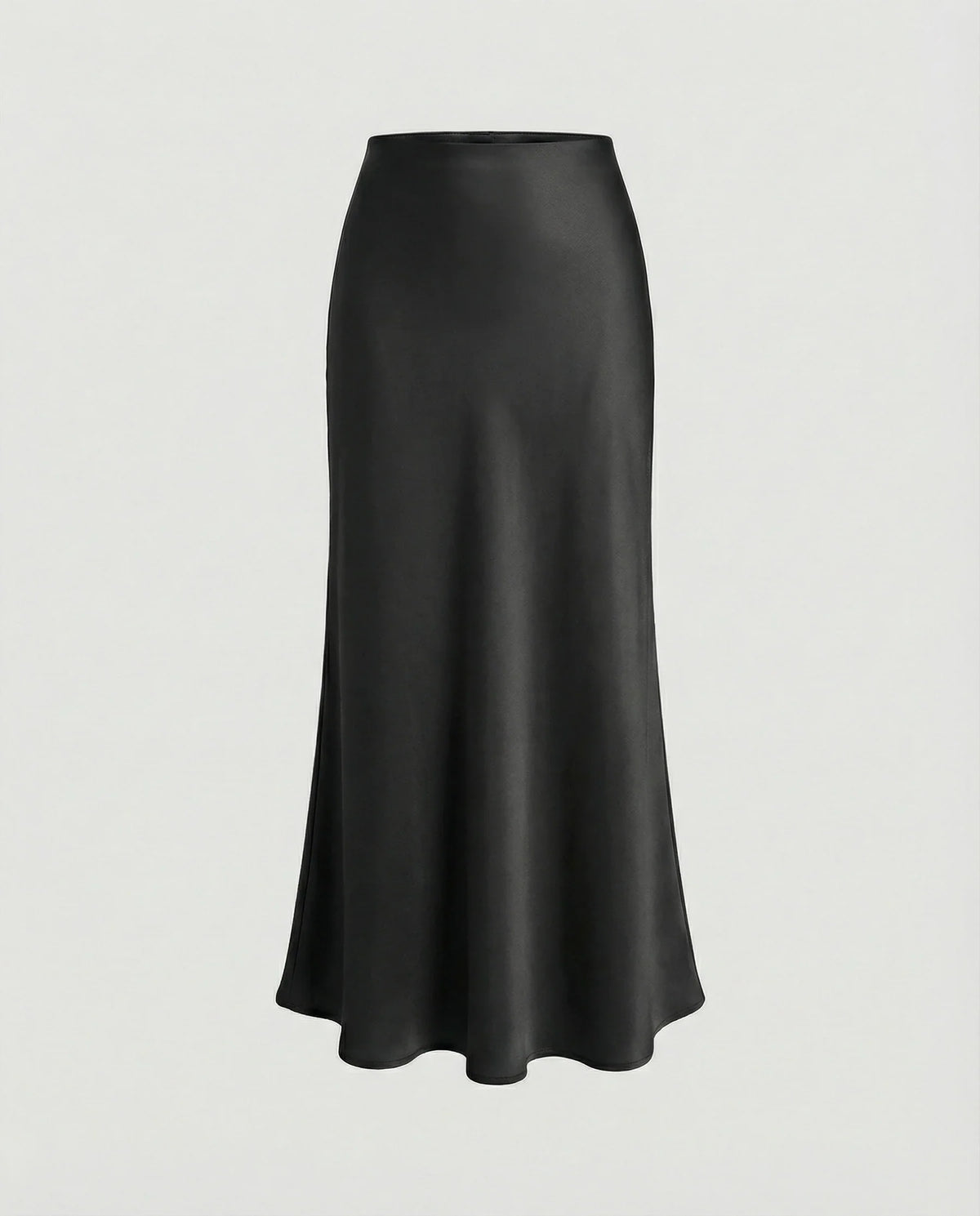 Damen Satin-Midirock mit fließendem Schnitt und hohem Bund