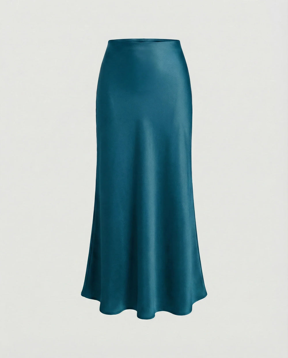 Damen Satin-Midirock mit fließendem Schnitt und hohem Bund