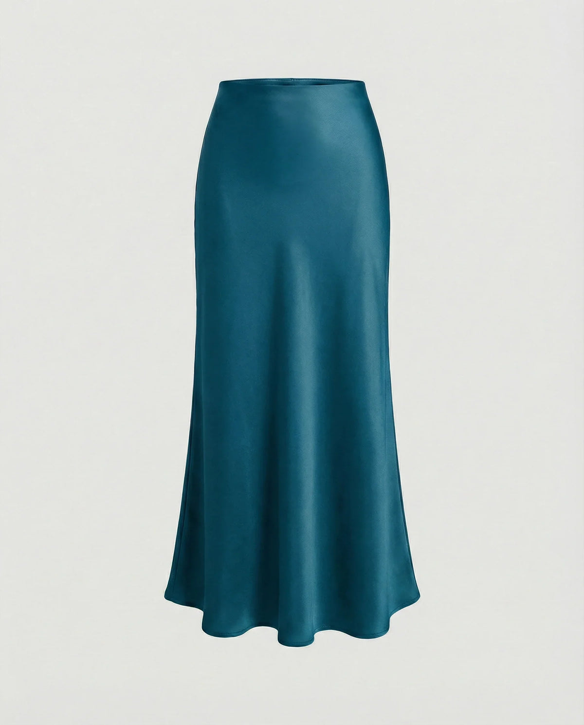 Damen Satin-Midirock mit fließendem Schnitt und hohem Bund