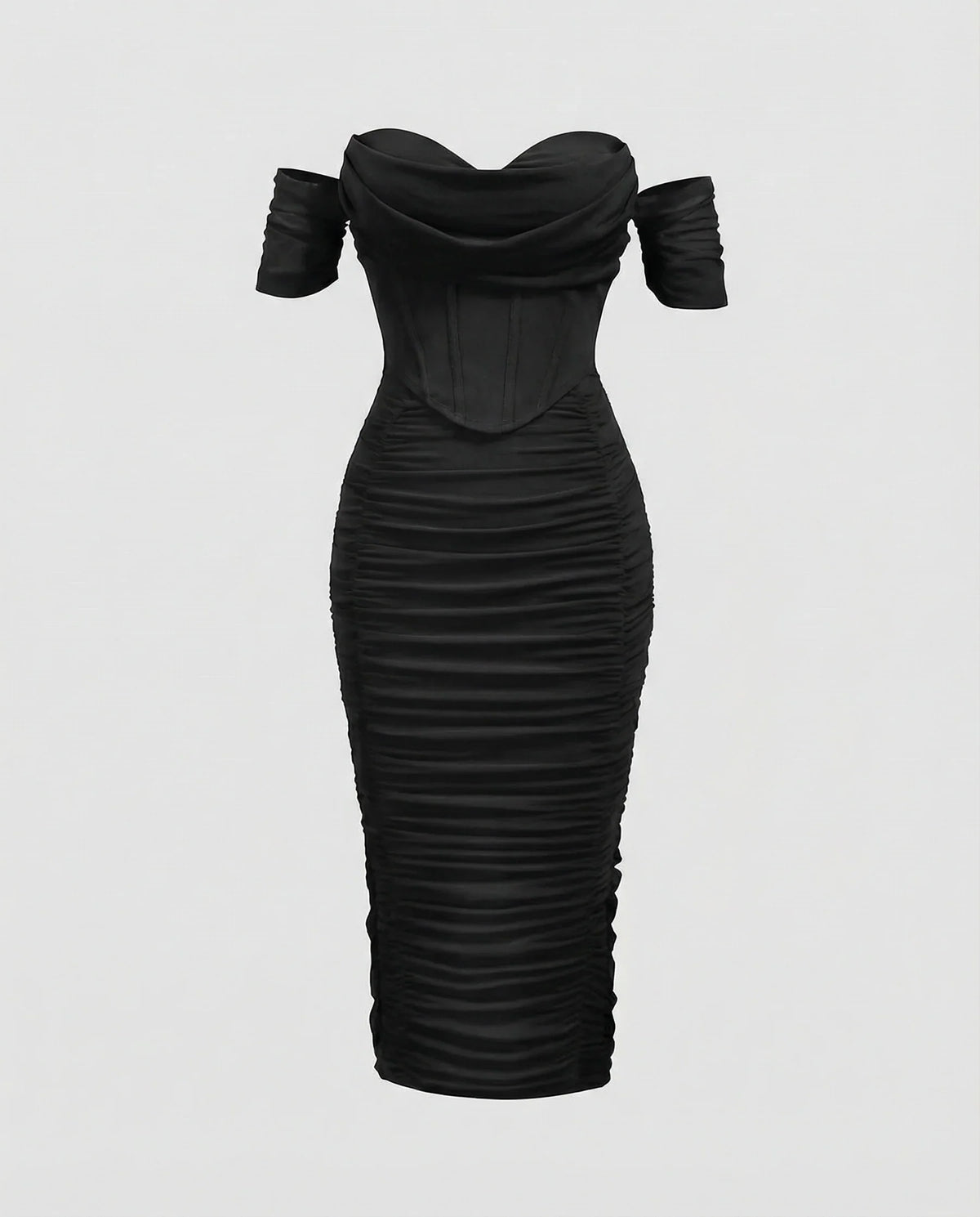 Damen Bardot Midikleid figurbetont