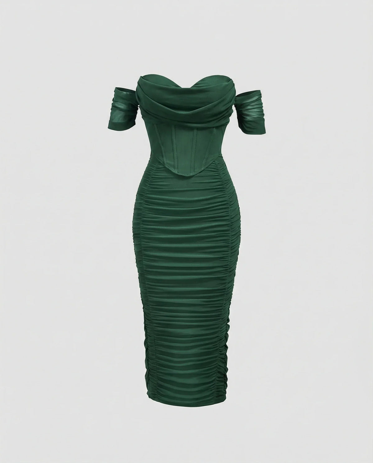 Damen Bardot Midikleid figurbetont