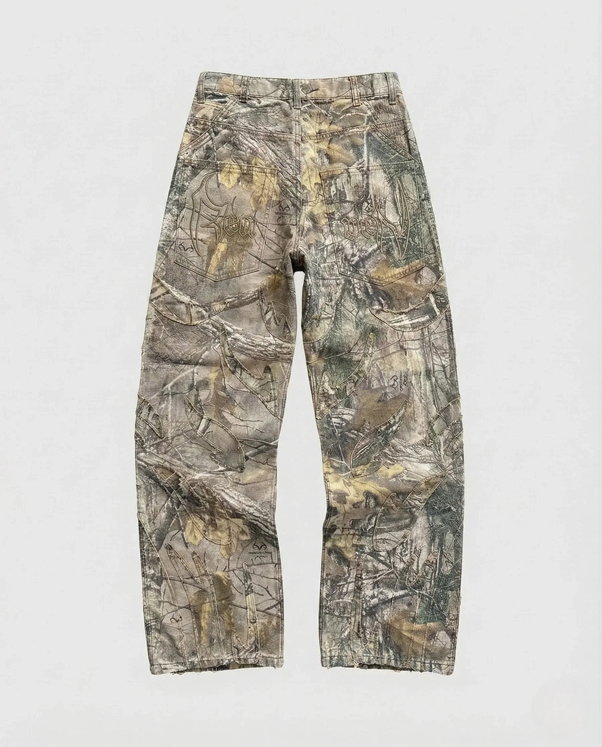 Unisex Destroy Jeans weit mit Cutouts und Fransen