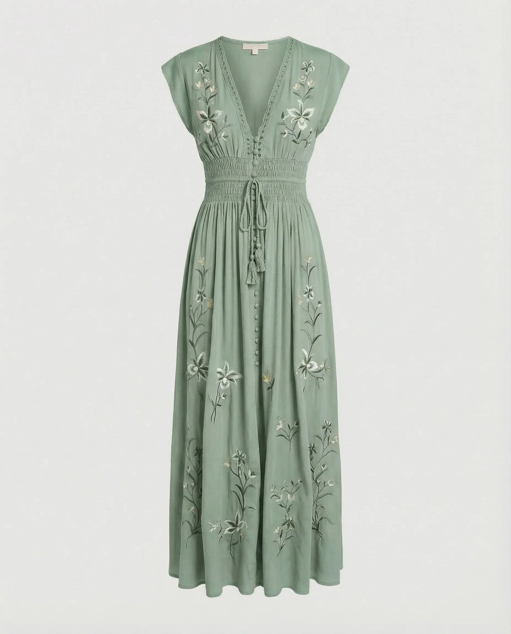 Damen besticktes Strand-Maxikleid