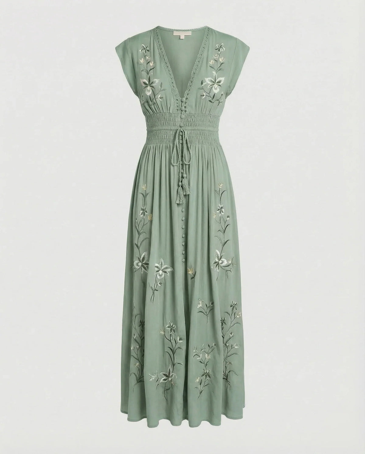 Damen besticktes Strand-Maxikleid