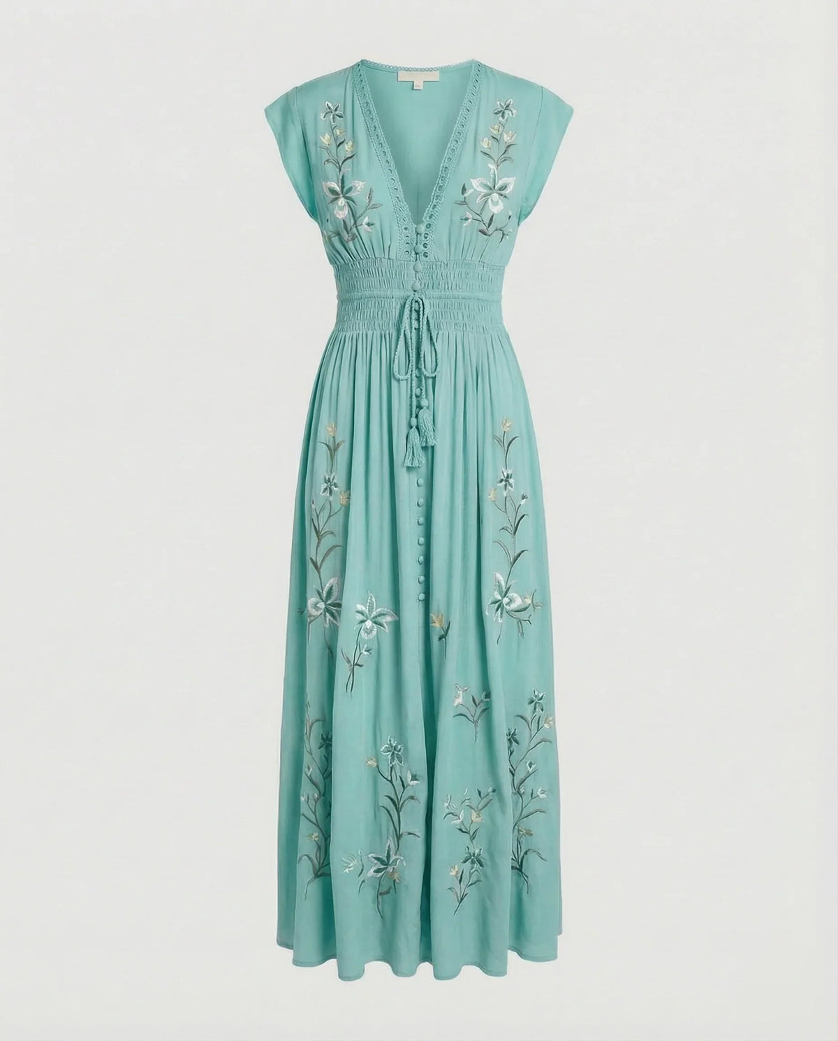 Damen besticktes Strand-Maxikleid