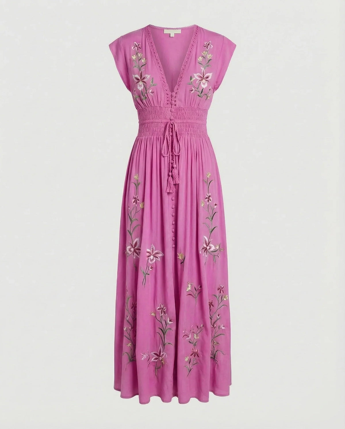 Damen besticktes Strand-Maxikleid