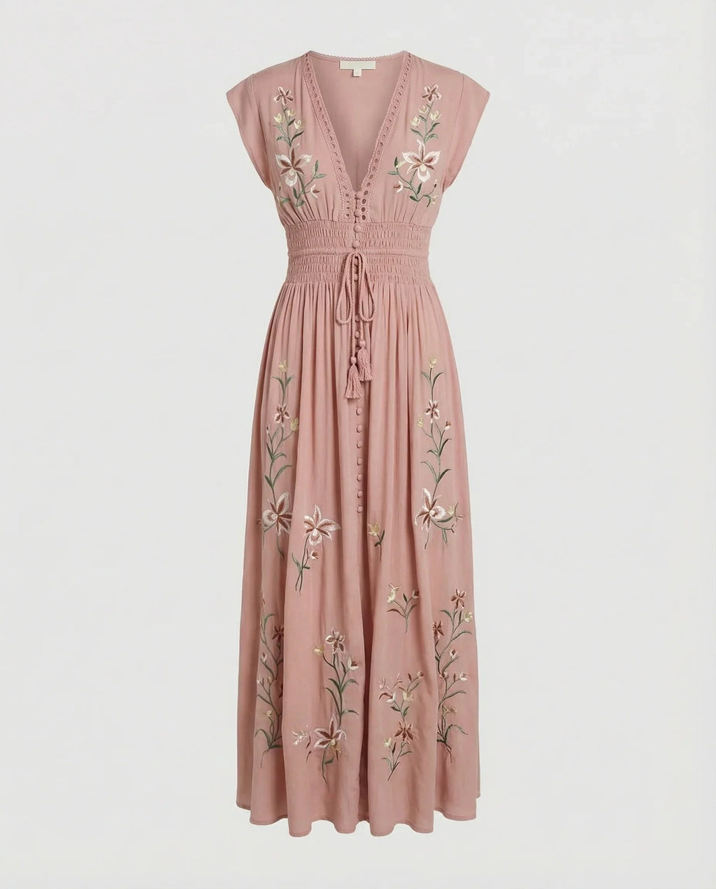 Damen besticktes Strand-Maxikleid
