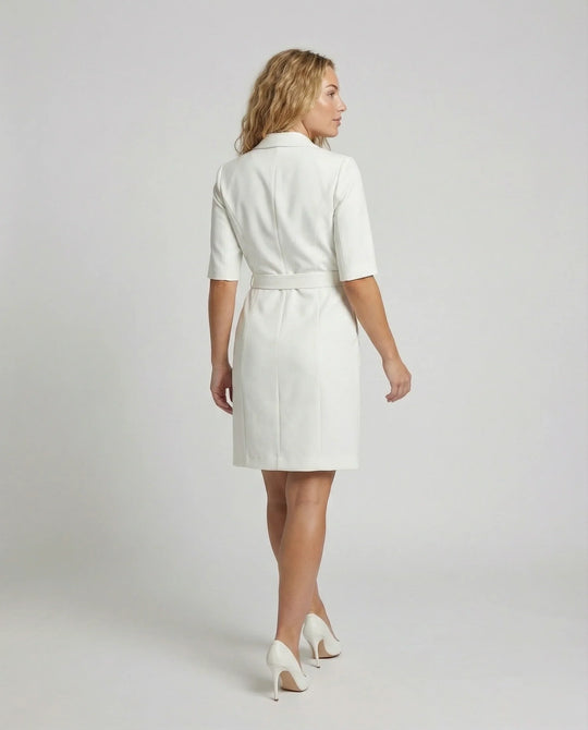 Damen Professionelle Integrierter-Gürtel Blazerkleid