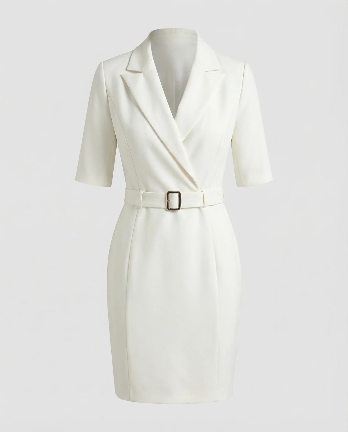 Damen Professionelle Integrierter-Gürtel Blazerkleid