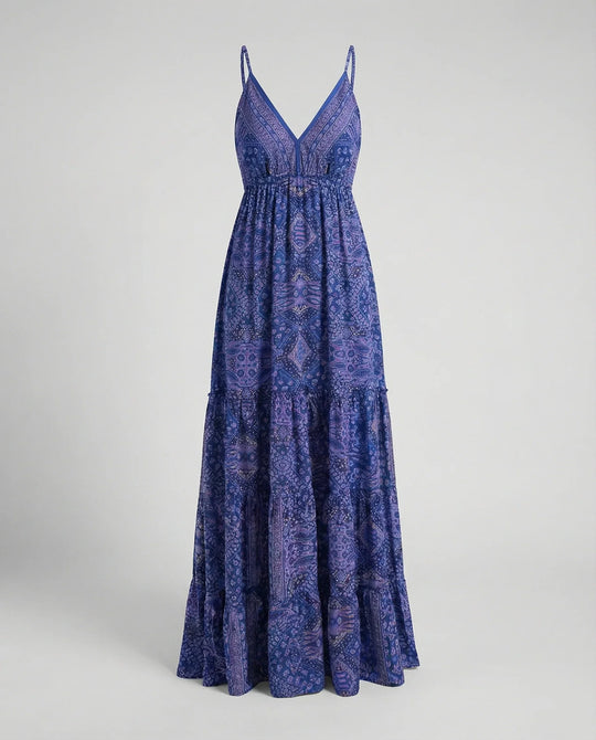 Damen Romantische Spitzen-Bustier Mischgewebe Boho-Longdress