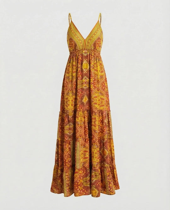 Damen Romantische Spitzen-Bustier Mischgewebe Boho-Longdress