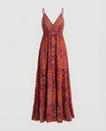 Damen Romantische Spitzen-Bustier Mischgewebe Boho-Longdress
