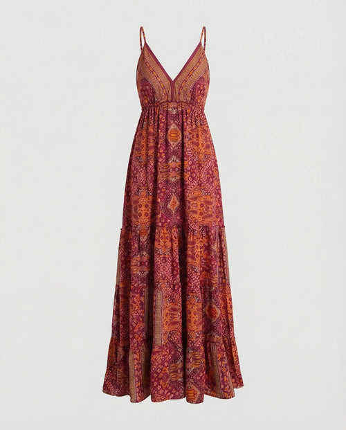 Damen Romantische Spitzen-Bustier Mischgewebe Boho-Longdress