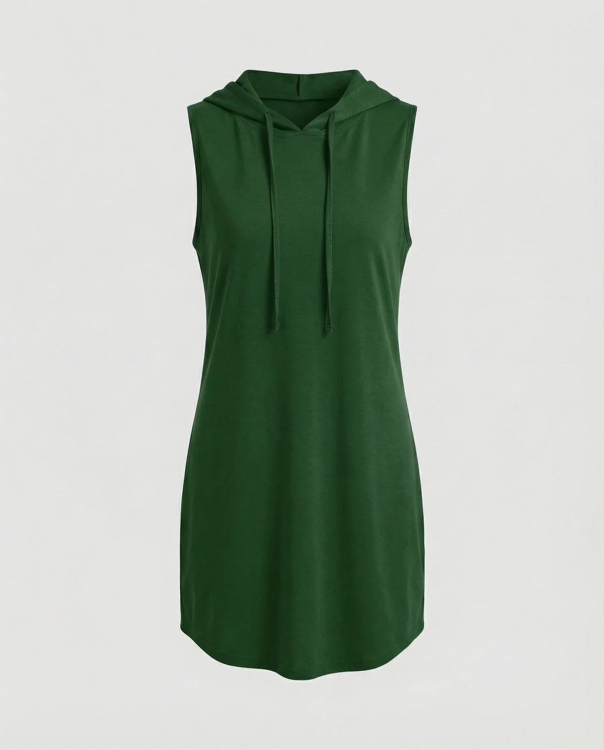 Damen Bequeme Gerundeter Saum Baumwollmischung Kapuzen-Minikleid