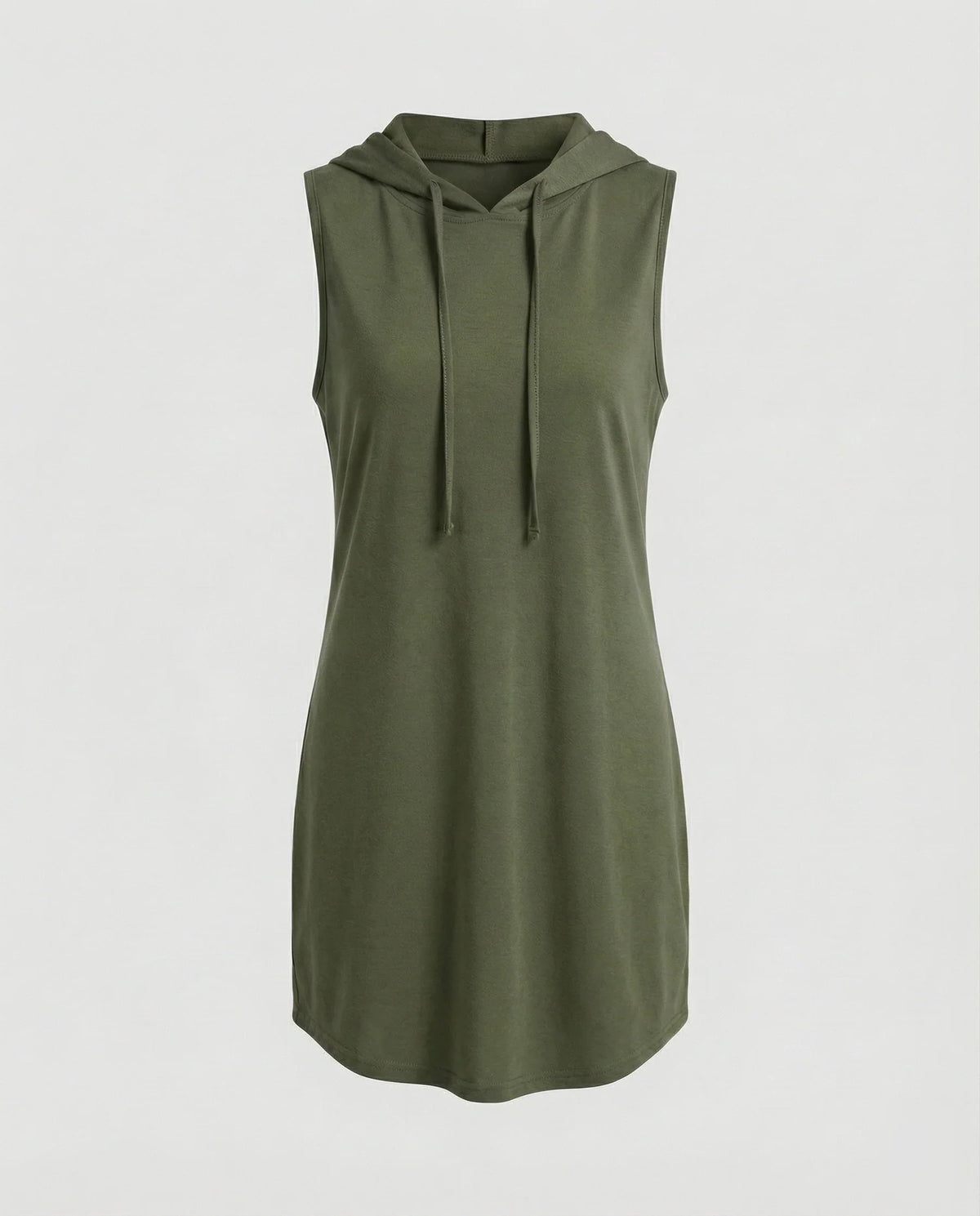 Damen Bequeme Gerundeter Saum Baumwollmischung Kapuzen-Minikleid