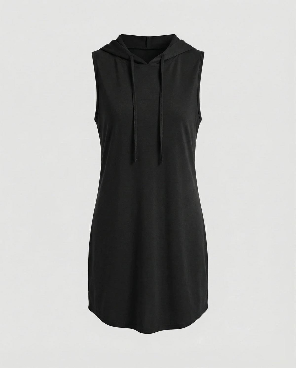 Damen Bequeme Gerundeter Saum Baumwollmischung Kapuzen-Minikleid
