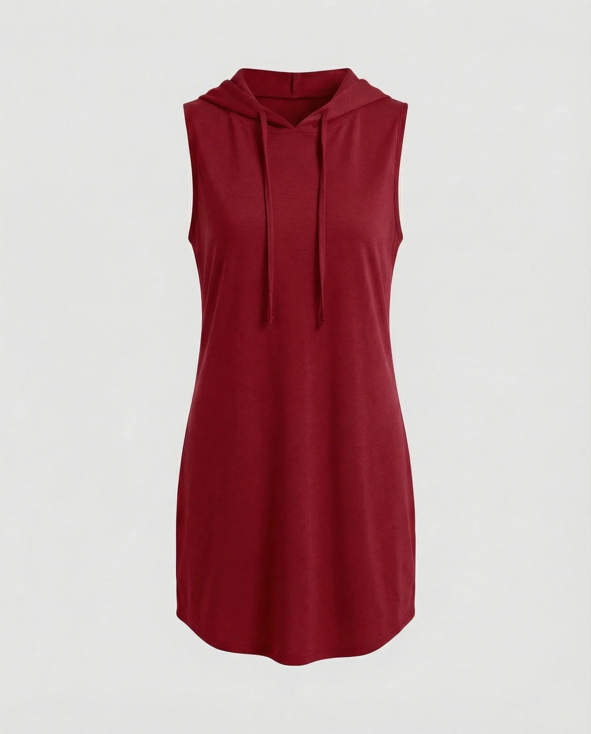 Damen Bequeme Gerundeter Saum Baumwollmischung Kapuzen-Minikleid