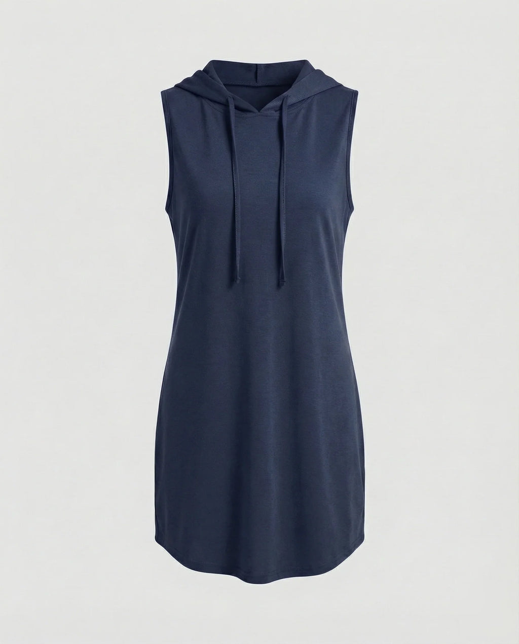 Damen Bequeme Gerundeter Saum Baumwollmischung Kapuzen-Minikleid