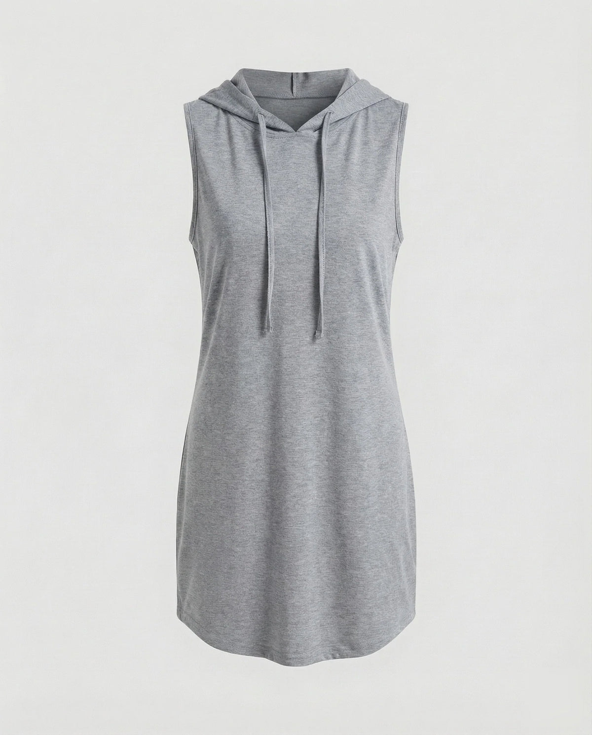 Damen Bequeme Gerundeter Saum Baumwollmischung Kapuzen-Minikleid