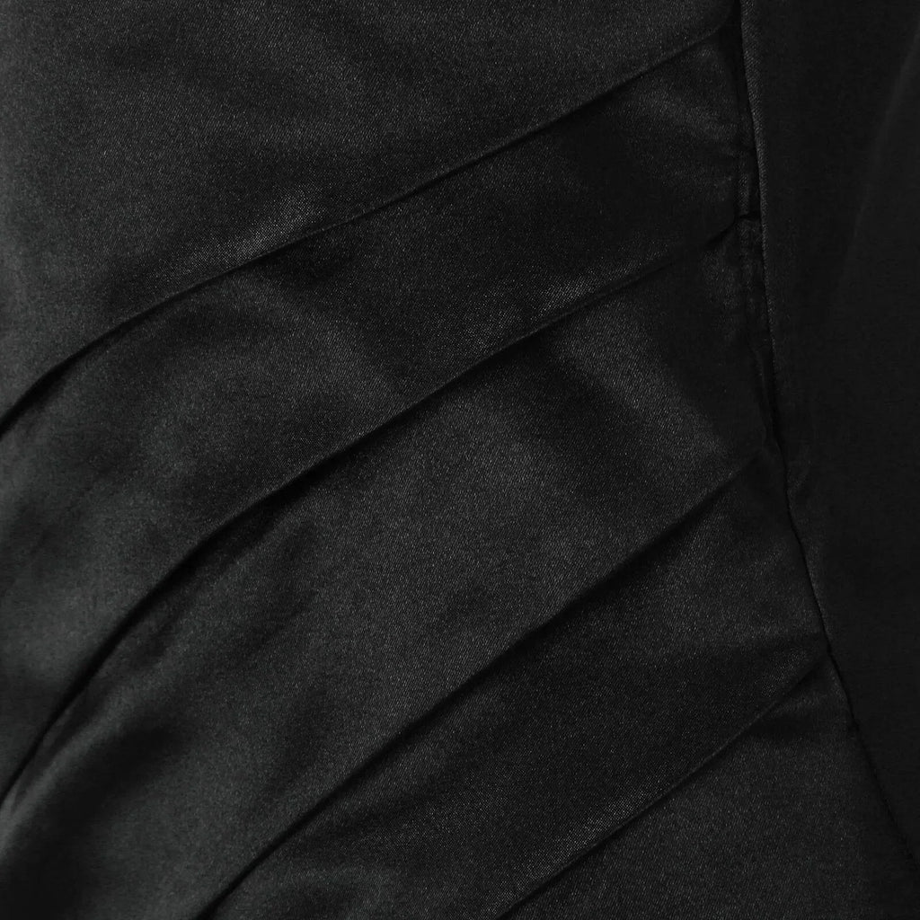 Elegantes Schwarz-Weiß Gradient Ärmelloses Patchwork Maxikleid