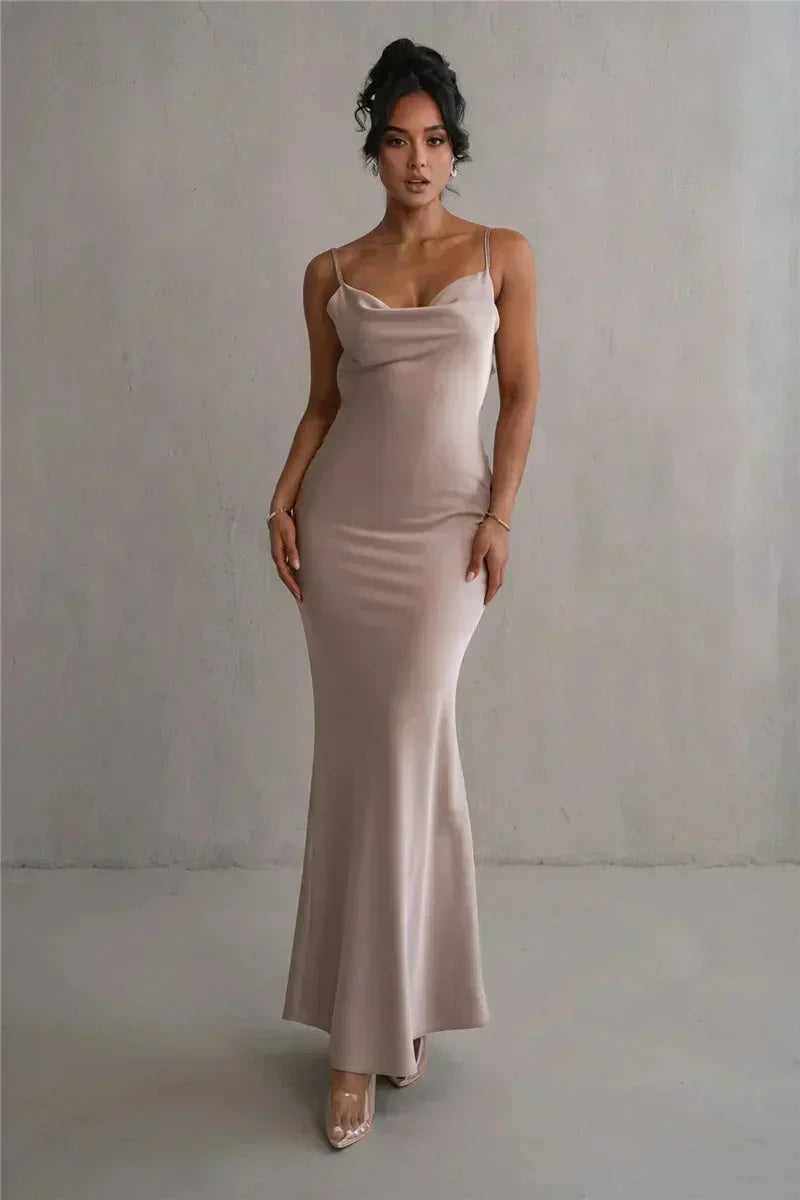 Satin Kleid mit Blumen