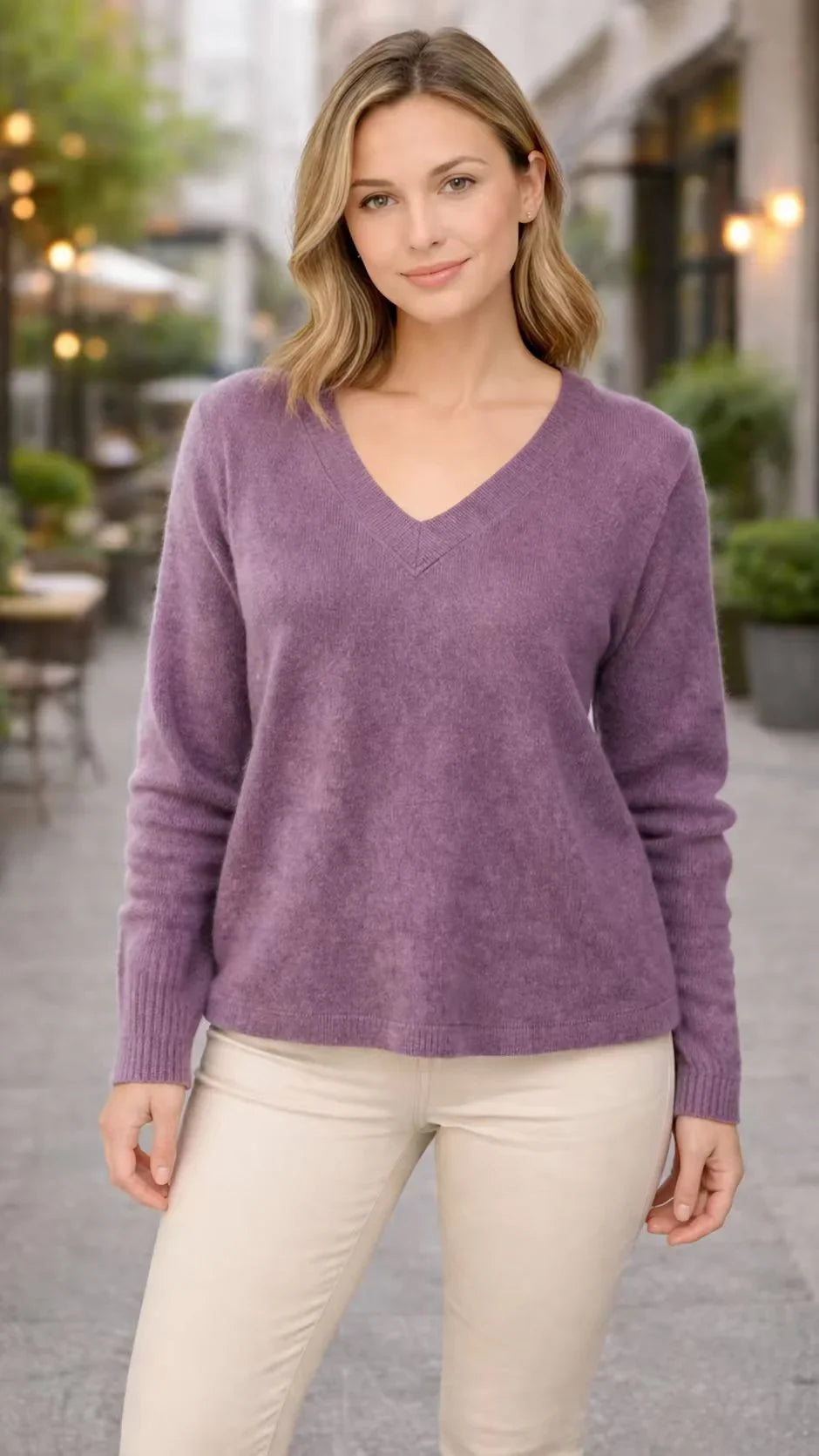 Vintage Pullover mit V-Ausschnitt