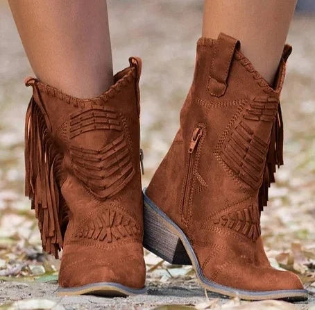 Western-Cowgirl-Fransenstiefel