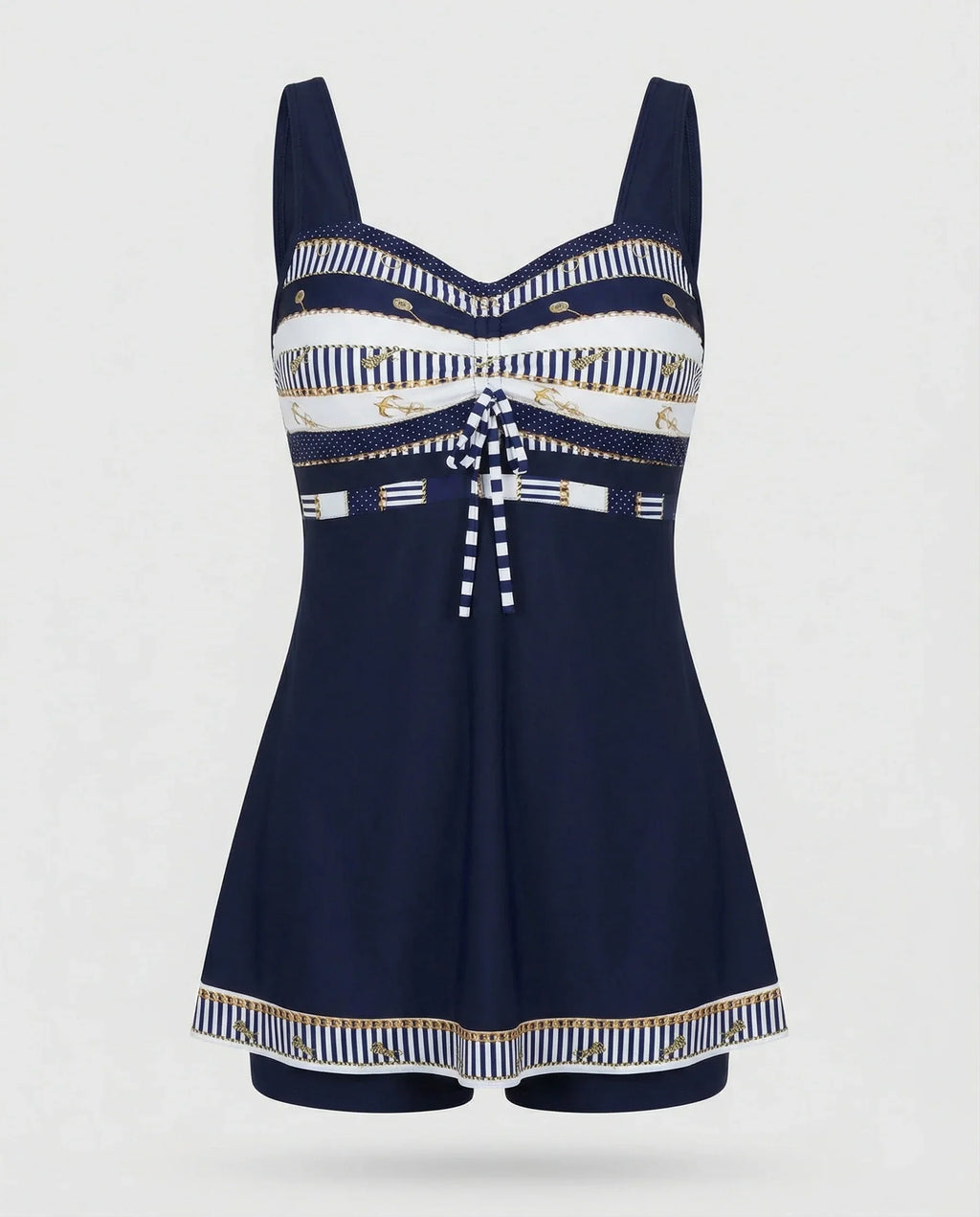 Blauer, Schmaler, Leichter Patchwork-Tankini