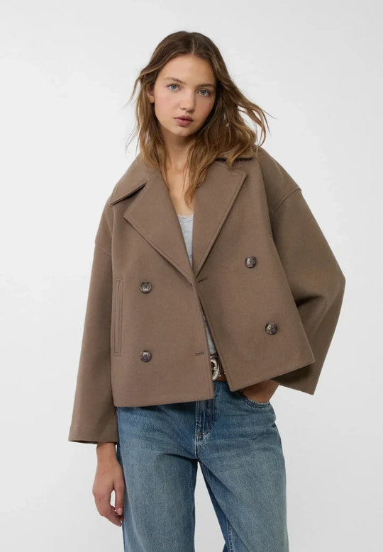 Damen Jacke mit Kurzschnitt & Doppelreiher